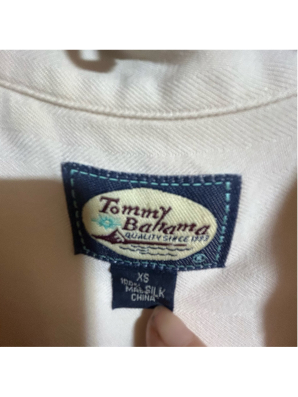 Tommy Bahama Womens XS 100% Silk Sleeveless Blouse Cream Beige Embroidered Tropi - Picture 3 of 6